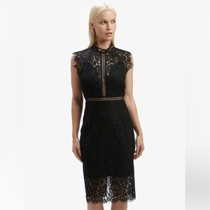 Bardot Lace Panel Dress In Black New With Tags